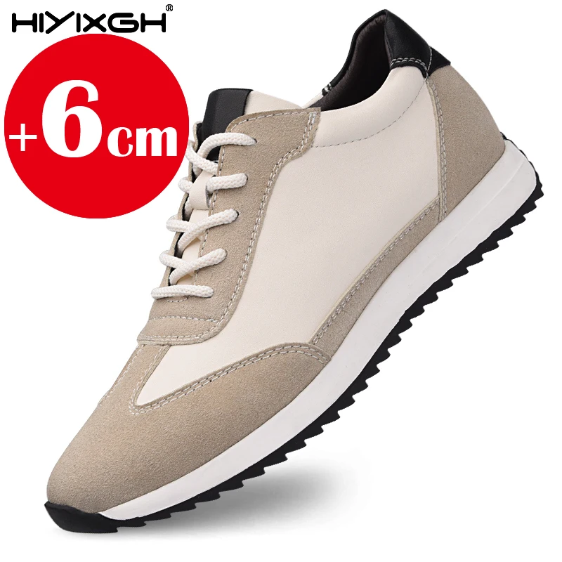 

Мужская кожаная спортивная обувь высотой 6 см. Модные повседневные туфли-лифты. Уличная обувь для альпинизма/бега/тенниса.