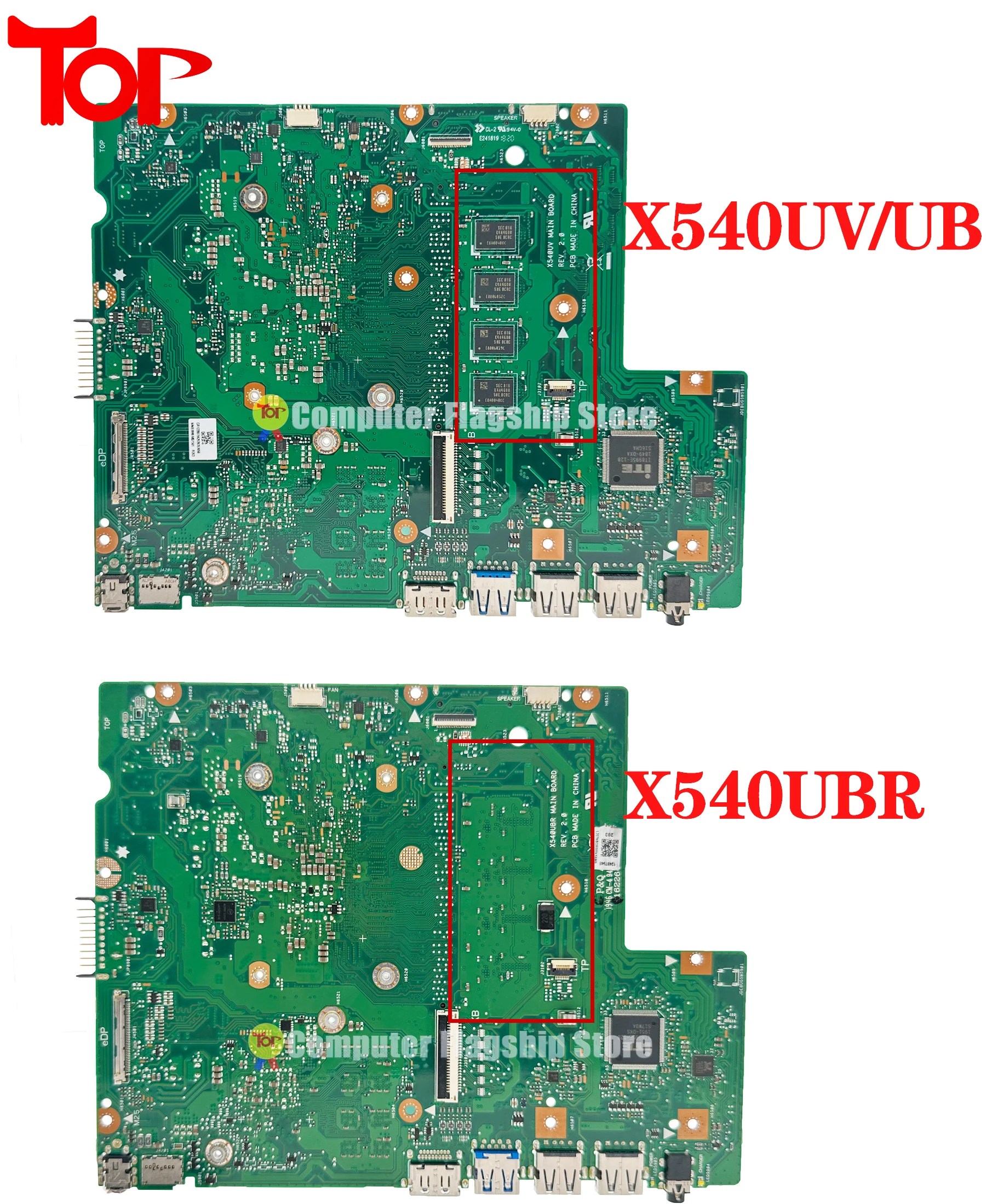 KEFU Mainboard X500U X543U R540U P540U F540U A540U K540U X540UV X540UB X540UBR Laptop Motherboard I3 I5 I7 0GB/4GB/8GB-RAM