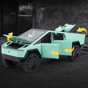 合金モデルカー1:24ダイキャストミニチュアメタルピックアップ車両チドルレンバースデーコレクションギフトバントラックテスラサイバートラックボーイズおもちゃ 10ベストセールスボルボトラックのおもちゃ-8