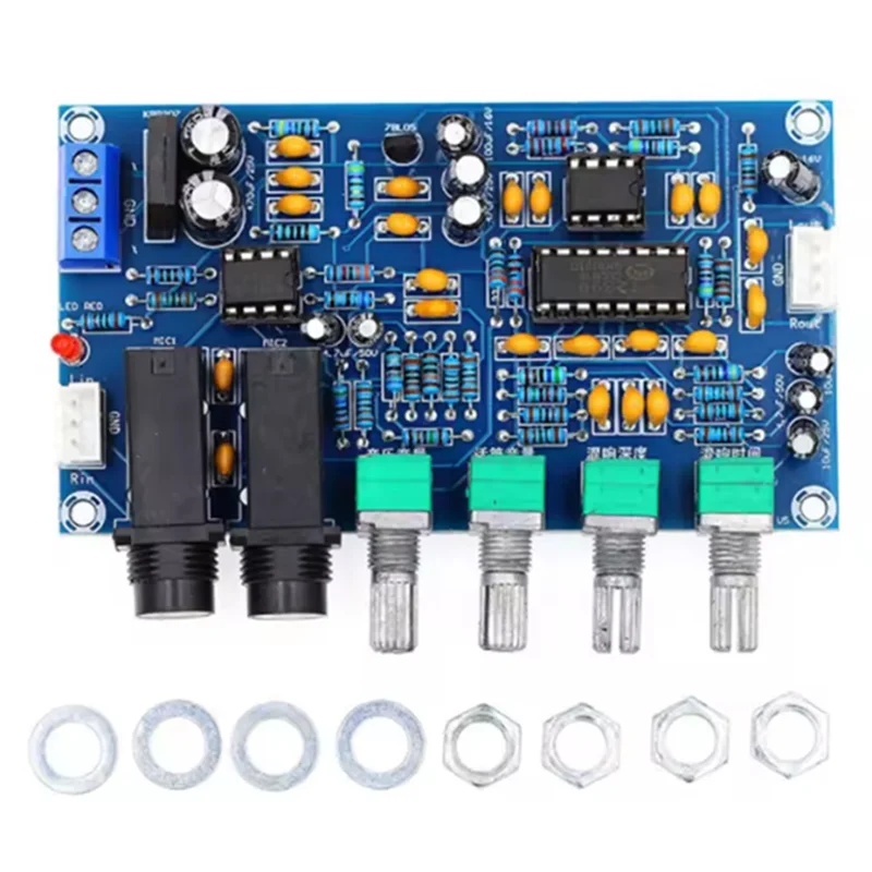 -A89Z Placa amplificadora de microfone AC12 dupla V Placa de reverberação de karaokê digital PT2399 Placa amplificadora de karaokê