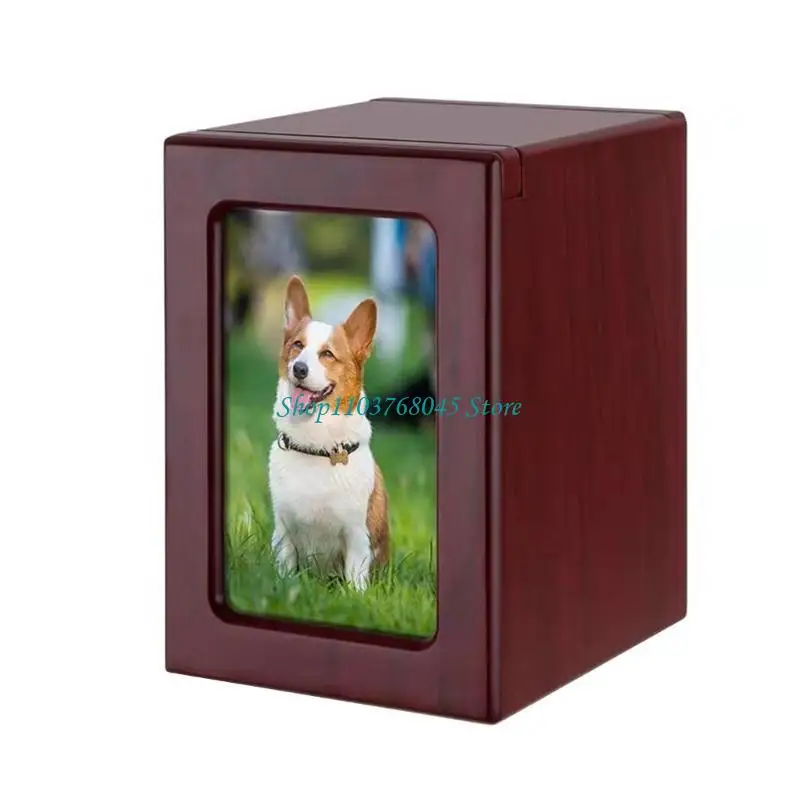 

R53F Pet Urns for Dogs Ashes Dog Photo Urn Pet Cremation Box Urns for Cat Dog Ashes