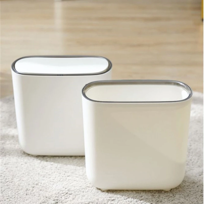 Space Saving Trash Can with Lid, Perfect for Small Places like Kitchen Cabinets and Office Desks Drop Shipping