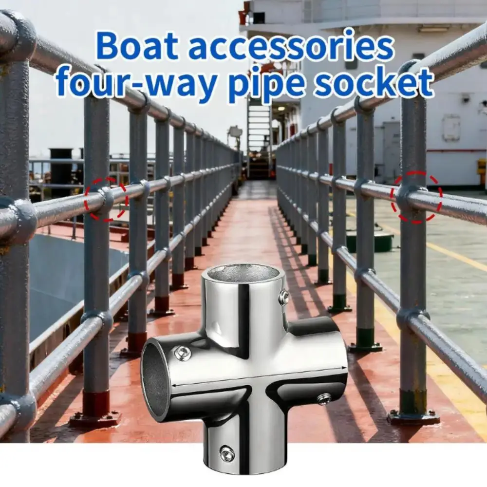 

316 Stainless Steel Rail Fitting Heavy Duty 22mm Tube Tube Pipe Connector 7/8in Tube Pipe Connector 4 Way Cross Boat Application