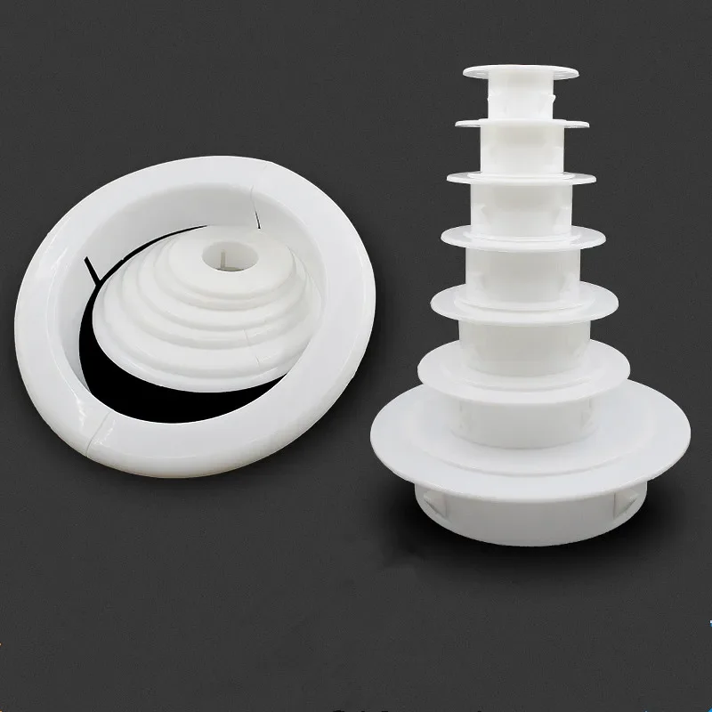 Plastic vent cover Reserved hole plugging Panel concealer round Air-conditioning pipe Dust plug Decor cap for Home office Hotel