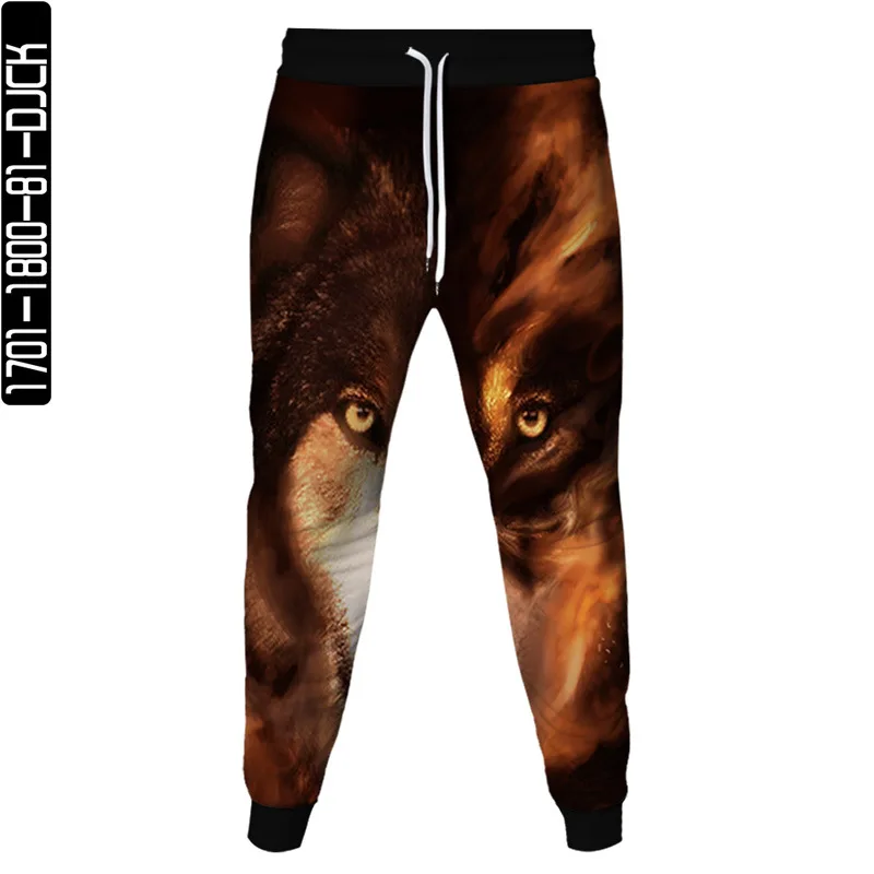 Pantalones de chándal con estampado 3D de Lobo y Animal para hombre y mujer, ropa de Jogging informal para exteriores y fiestas, primavera y otoño, 2023