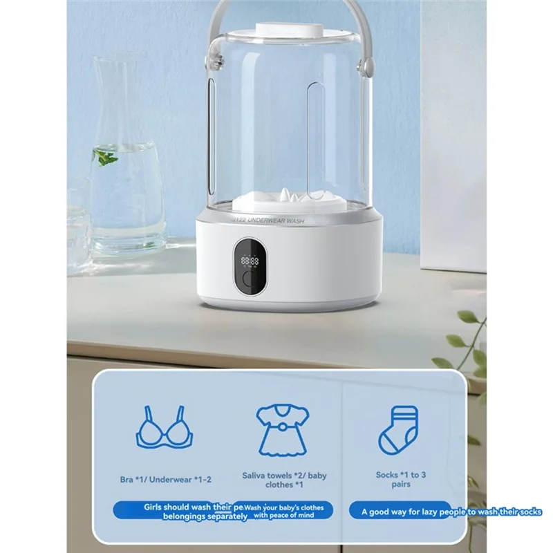 

-A25M Portable Washer Underwear Washer Rechargeable Cordless Mini Portable Washing Machine For Apartment, Camping, Travel