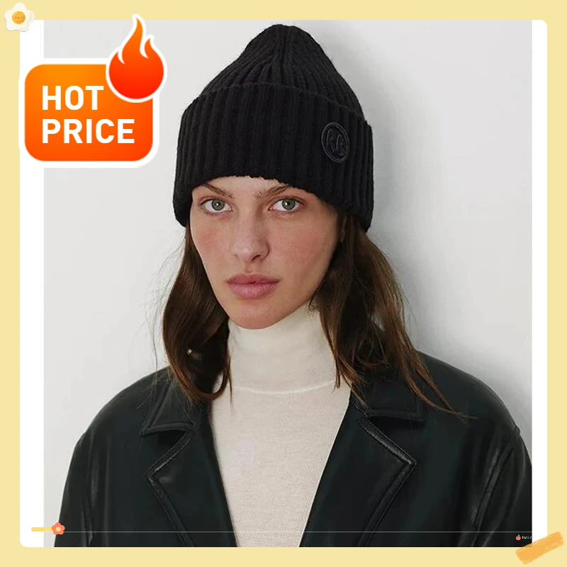 New Winter Fashion Women's Hat Thick and Warm Wool Knit Hat Versatile Warm Knit Beanie Outdoor Ear Protection Hat