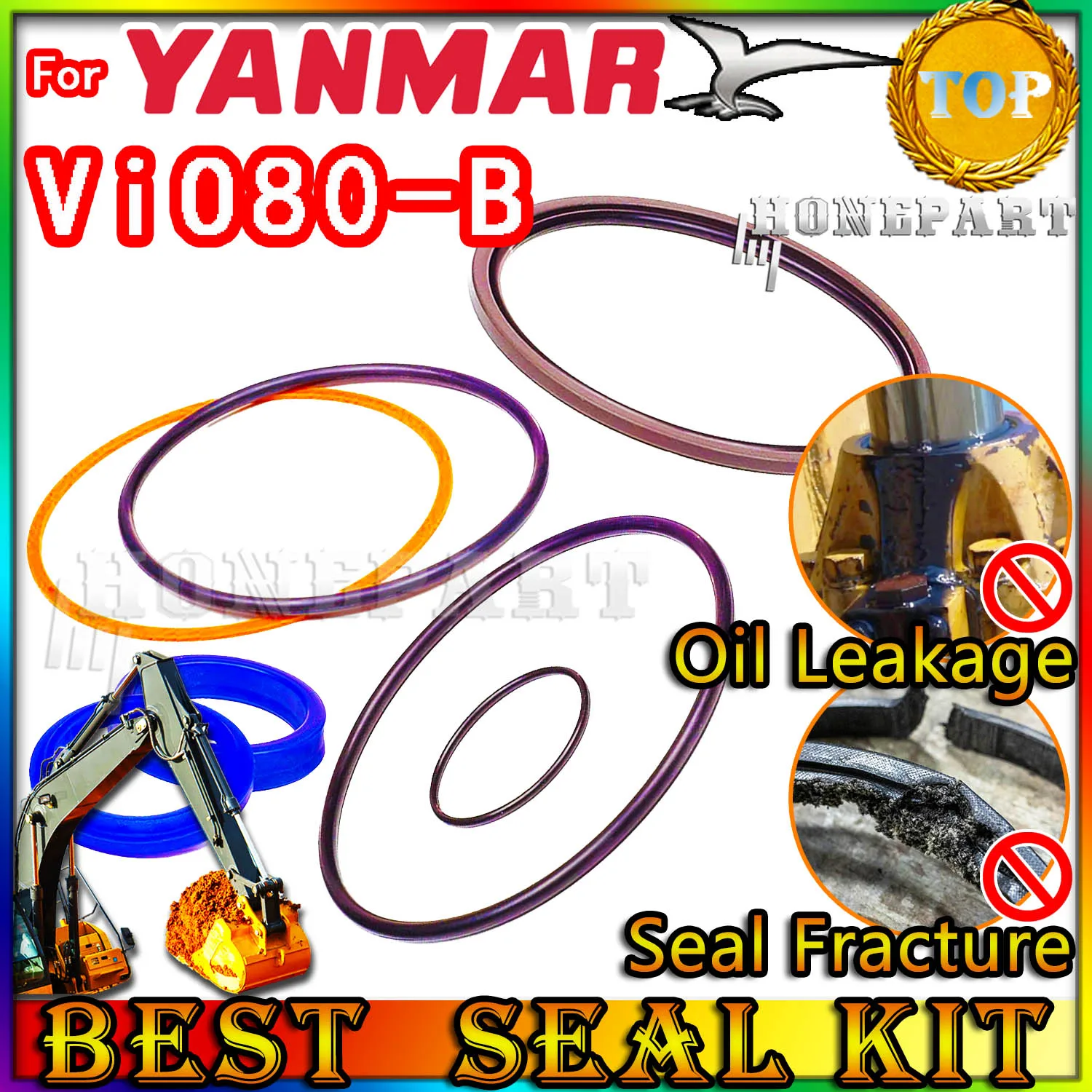 

Для Yanmar ViO80-B Ремкомплект сальника Рычаг стрелы Ковш Экскаватор Гидравлический цилиндр ViO80 B PPC Лорительный цилиндр BOOM ARM Ковш