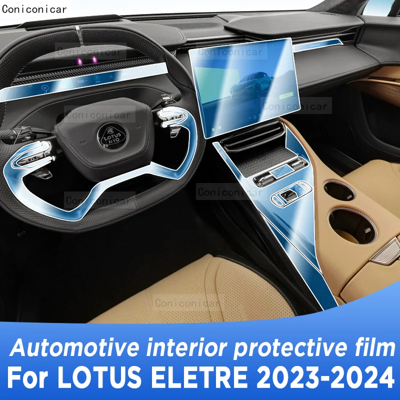 

For LOTUS ELETRE 2023 2024 S+ R+ Gearbox Panel Navigation Screen Automotive Interior TPU Protective Film Anti-Scratch Sticker