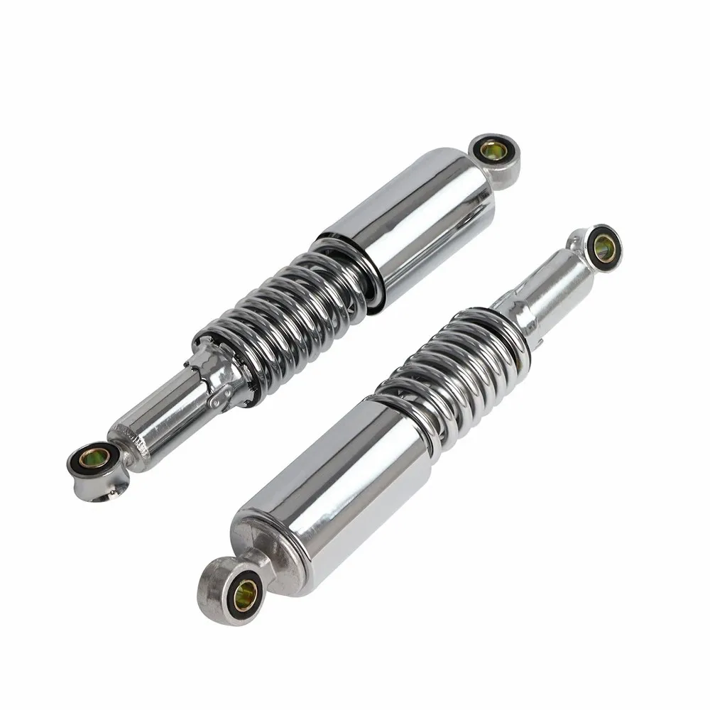 

1 Pair Chrome Motorcycle Rear Shock Absorbers Suspension Spring Replacement For Yamaha Honda Suzuki Modified Shock Absorber Kit