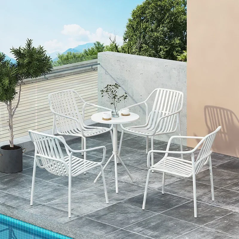 

Leisure outdoor tables and chairs combination simple wrought iron balcony courtyard open-air garden rust-proof milk