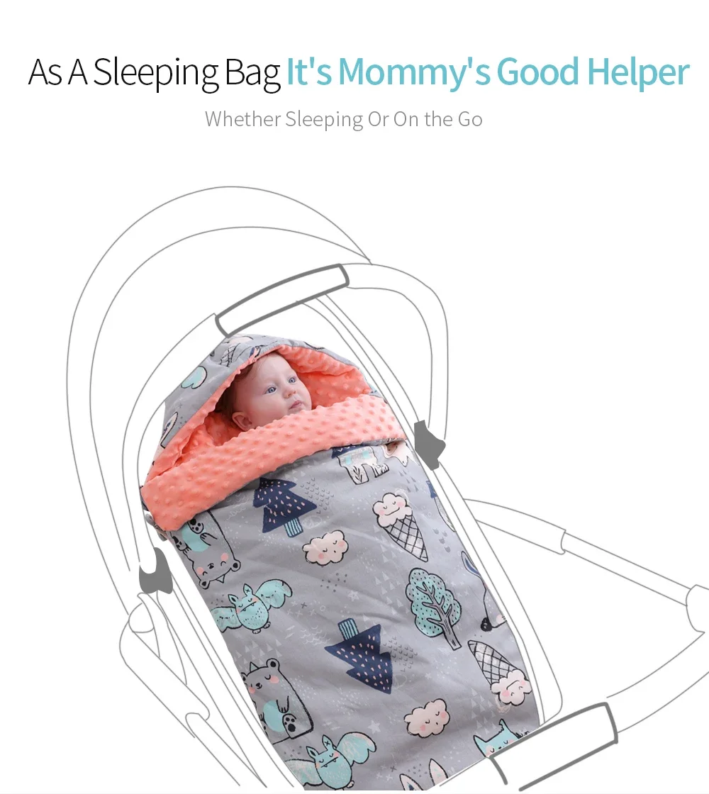 

INSULAR Baby Warm Sleeping Bags Winter Infant Thickened Bean Sleepsack Newborn Holding Quilts Anti-startle Reflex Multi-function