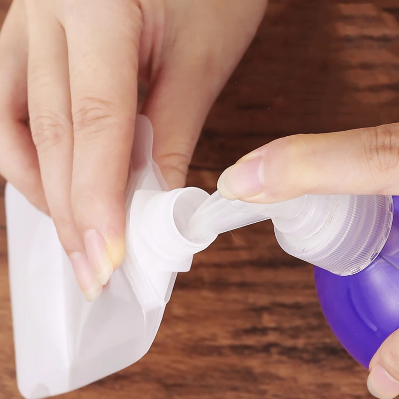 30/50/100 مللي أكياس التعبئة والتغليف القابلة لإعادة الملء أساسيات السفر غسول مستحضرات التجميل شامبو استحمام هلام أكياس المحمولة زجاجات سائل ماكياج #5