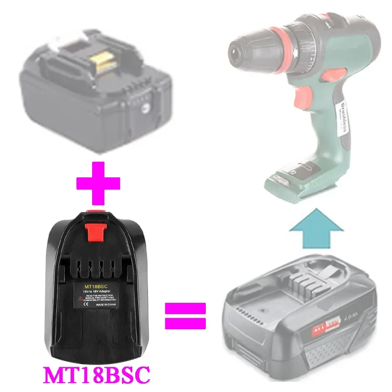 리튬 이온 배터리 어댑터 컨버터, BOSB18C, MT18BSC, DM18BSC, Makita, DeWalt, Milwaukee, Bosch 가정용 리튬 공구, 모두 18V