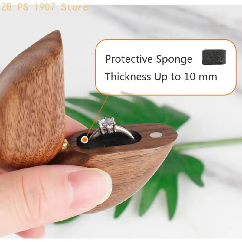 Ring Jewelry Box Earrings Jewelry Holder with Lid for Proposal Engagement Gift 55KA
