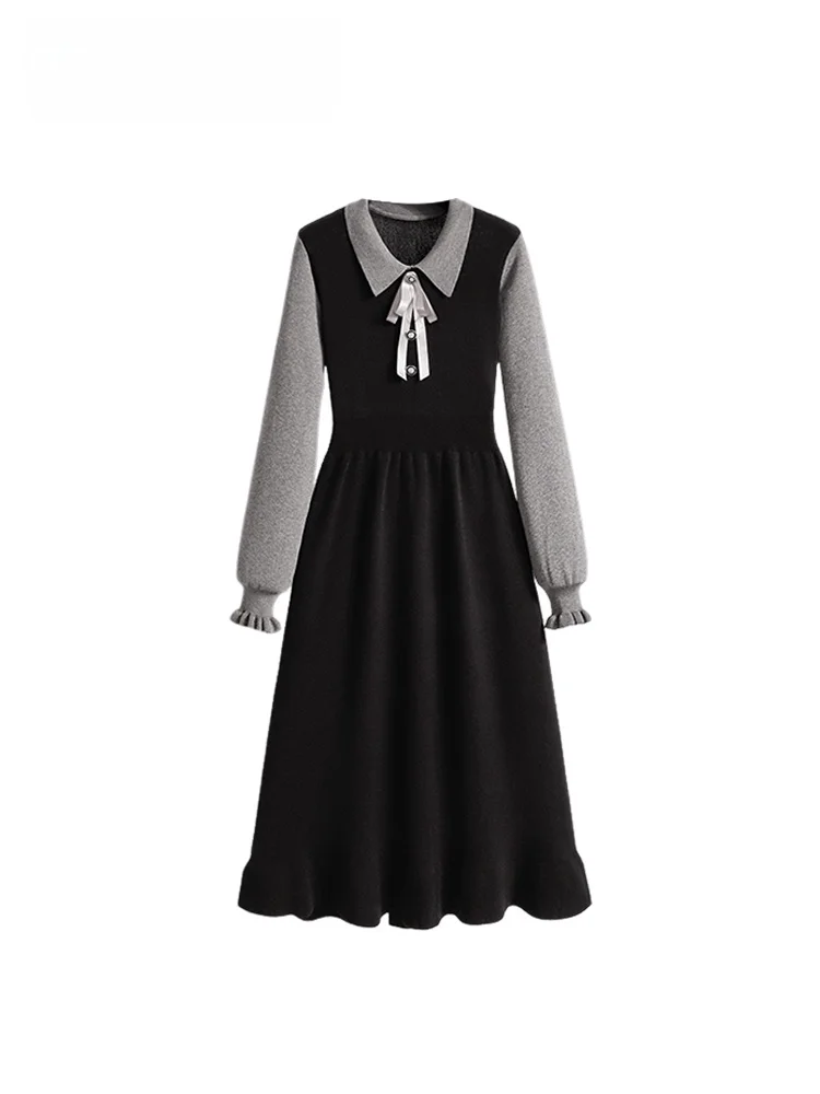 

plus Size Ne Long Sve Dr Casual Spring Sle for plus Size Women Ci Commute Polyester Fiber Midi Dr