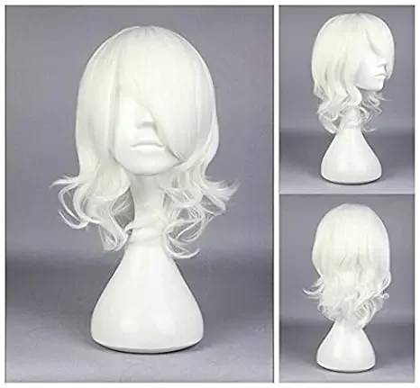 Anime Weiße Kurze Bob Mädchen Cosplay Perücken Synthetische Haare Cosplay Perücke für Frauen kurze Perücke