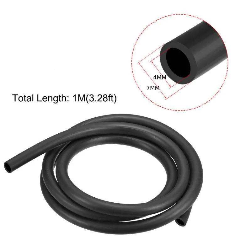 Mangueira Black Fuel Line para diesel, gasolina, água, motor, borracha, gasolina, borracha, tubulação de combustível, NBR, 5mm ID, 8mm, 1m