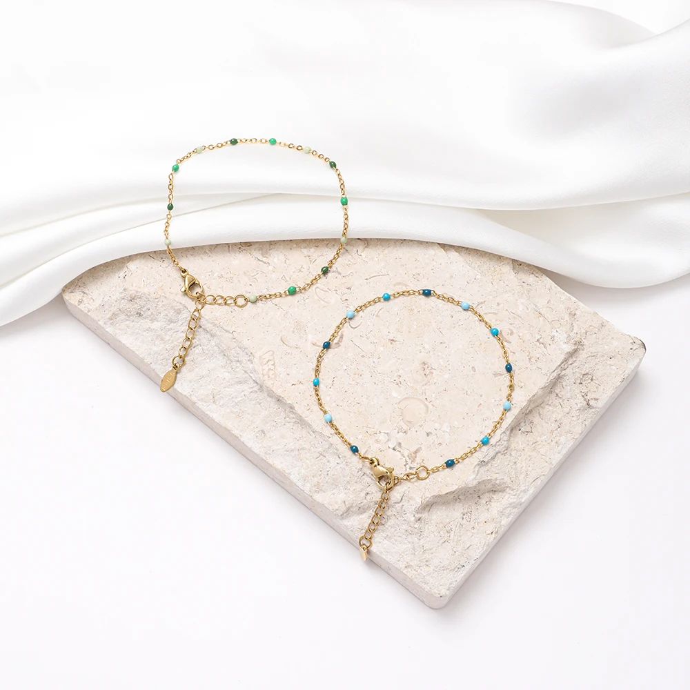ZMZY Frische Farbe Dünne Link Kette Neue Kollokation Mode Edelstahl Armbänder Für Frauen Glück Schmuck Geschenke – Detail 2