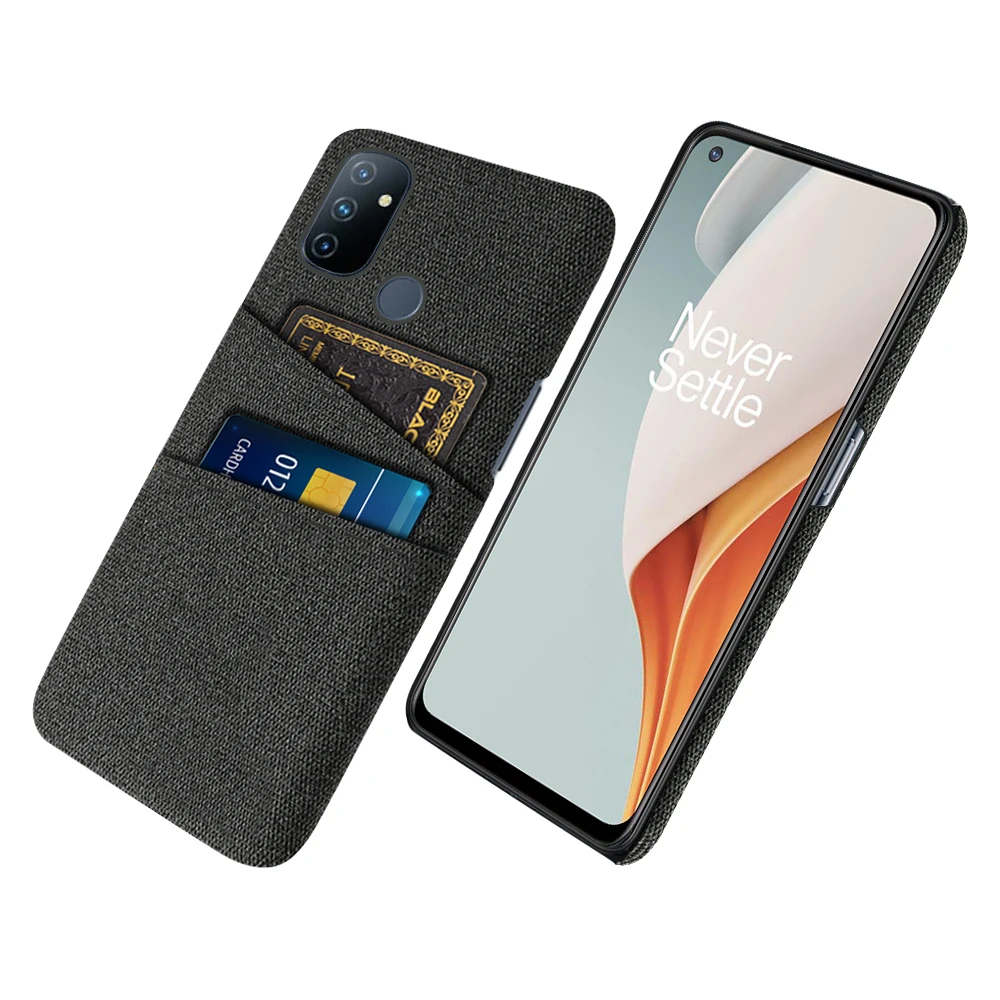 Luxury Fabric Dual Card Case For OnePlus Nord N100 Case Fabrics Texture Cover For OnePlus Nord N100 Cqoue Funda 1+Nord N100