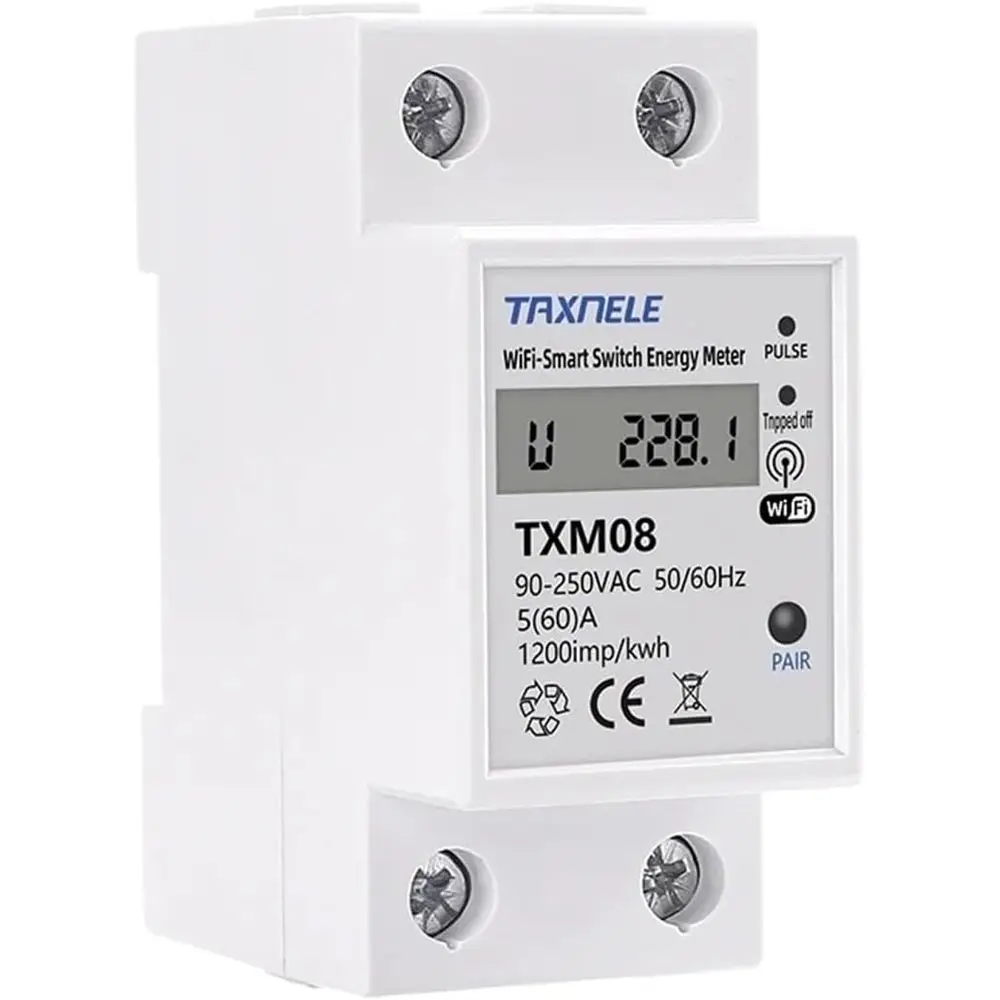 

Умный счетчик энергии 60А для Wii с функцией измерения кВт/ч, автоматическим выключателем и таймером, с защитой от перегрузки по току