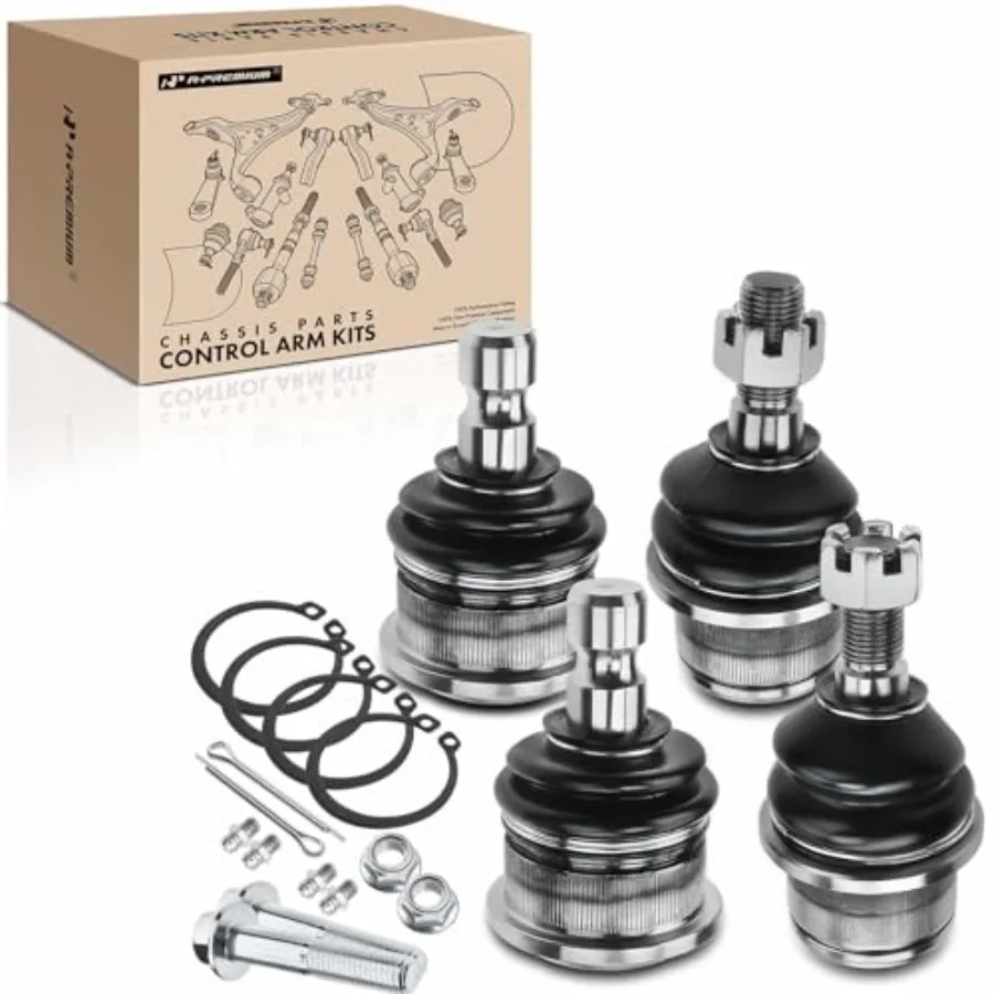 

Set of 4 Front Upper and Lower Ball Joints Kit Compatible with Chevrolet and GMC and Buick and Saab and Isuzu and Oldsmobile -