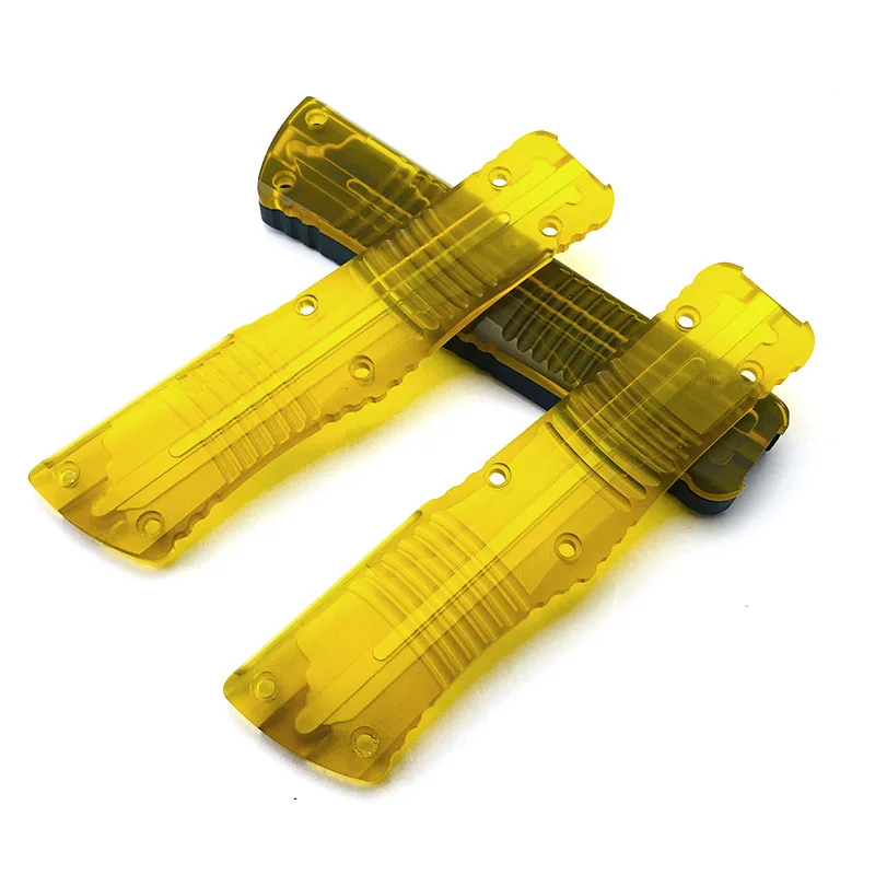 Kustom 2 warna pisau akrilik transparan skala pegangan untuk asli micromech tempur pisau trodon pegangan DIY membuat aksesoris