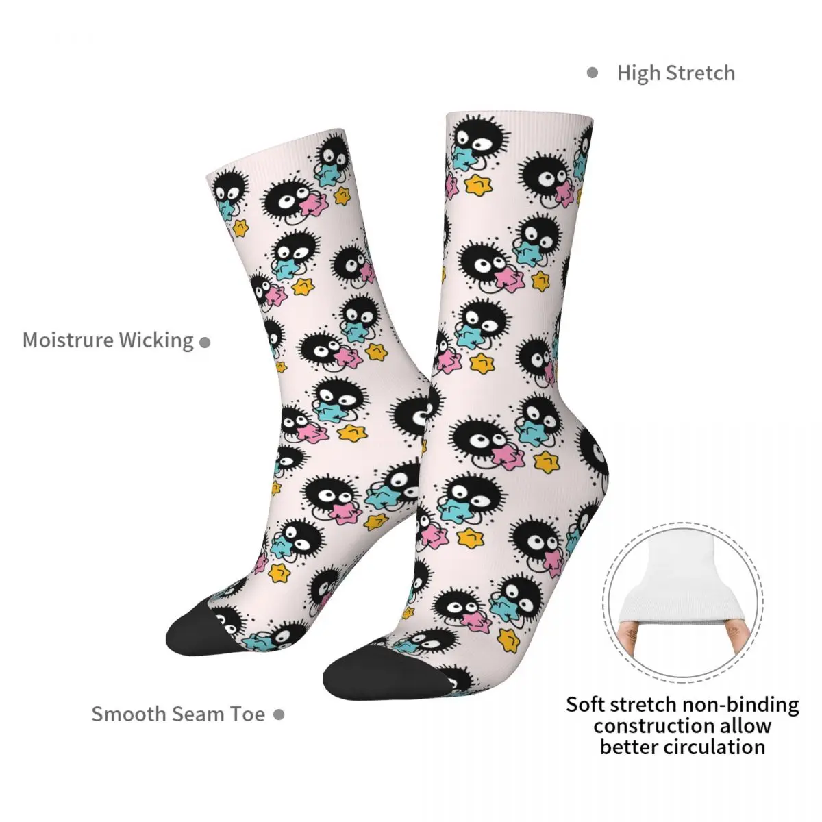 Soot Studio Ghibli chaussettes Harajuku bas absorbant la sueur toutes saisons chaussettes longues accessoires pour cadeau d'anniversaire unisexe