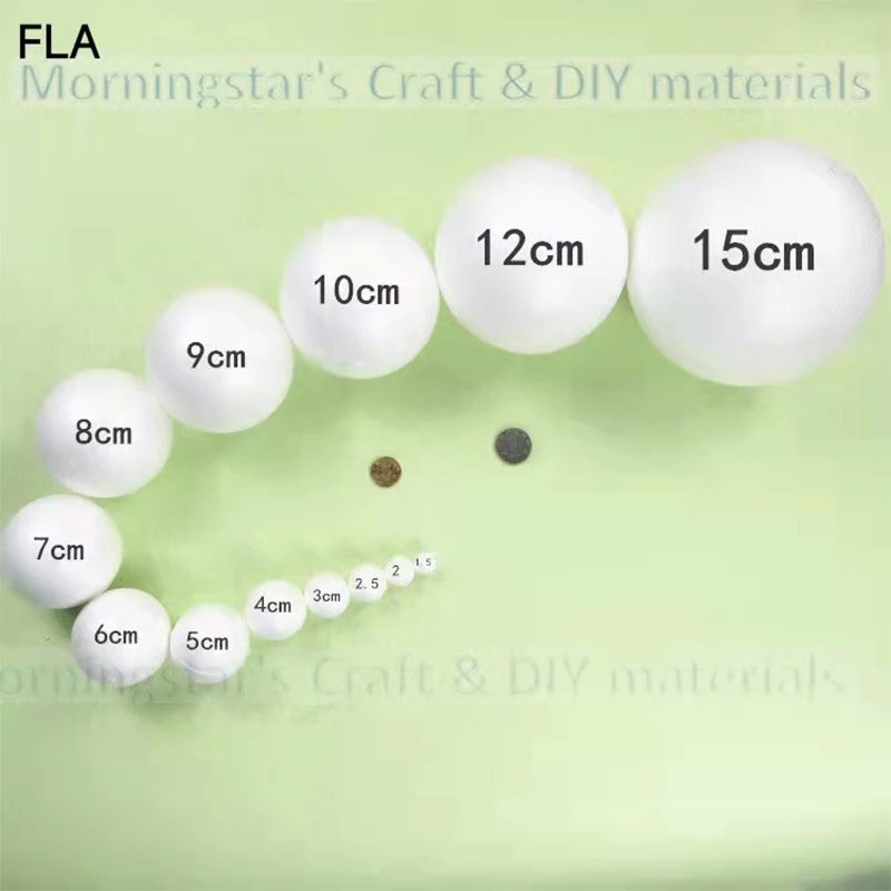 

1.5cm 2/3/4/5/7/8/9/1012/15/18/20/30cm Foam Balls Decoration Polystyrene Styrofoam Balls Craft Decoration Christmas Balls Décor