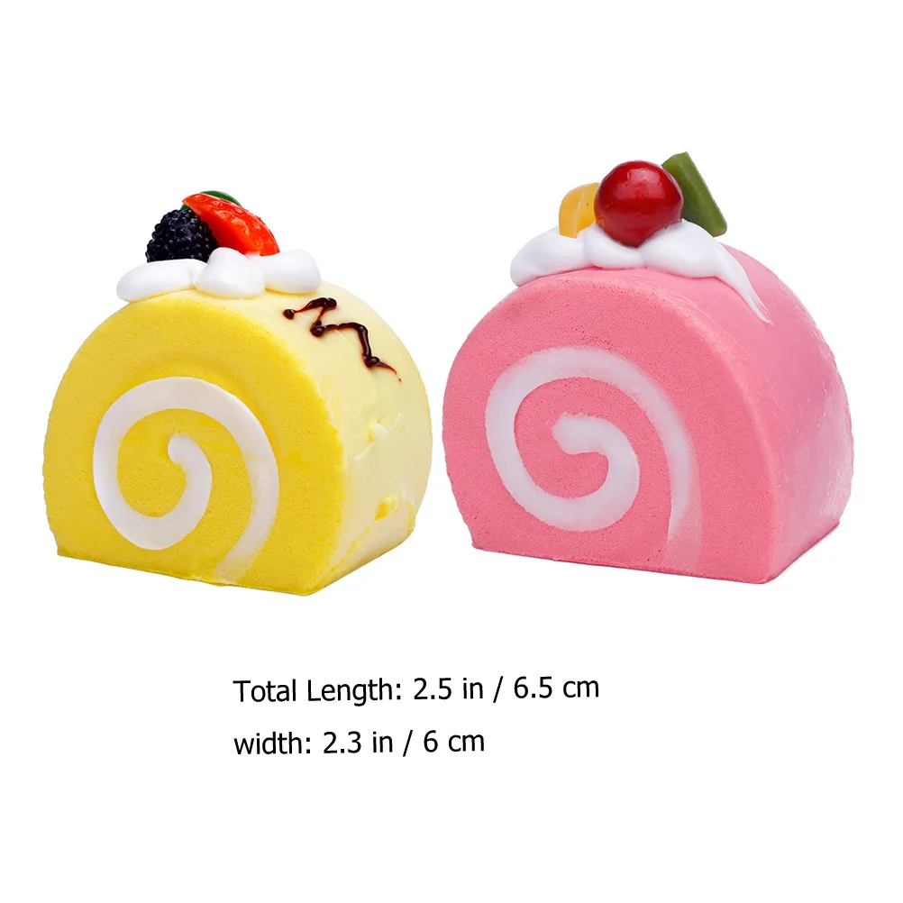 2 Pcs Decor Simulation Cake Dessert Models Photography Props Artificial Adorns Fake Decorations