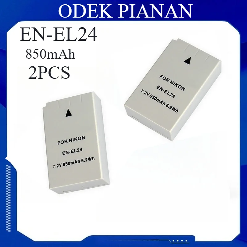 2PCS 850Mah EN-EL24… - image