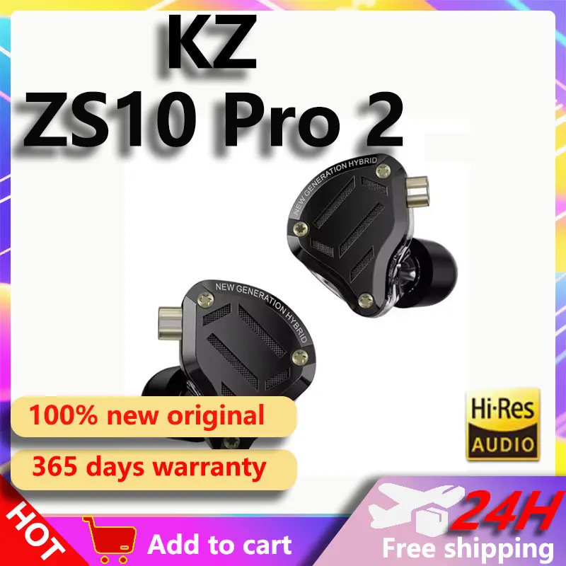 

KZ ZS10 Pro 2 1DD+4BA HiFi Wired In-Ear Earphone High-Performance Dynamic Driver Sport Game Headphone with 4-Level Tuning Switch
