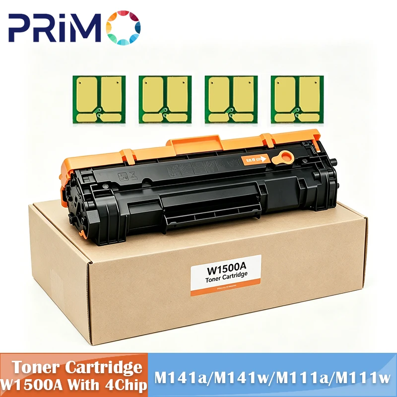 Cartucho de Tóner W1500A 1500A Recargable con 4 Chips para Impresoras HP LaserJet MFP M141a M141w M111a M111w