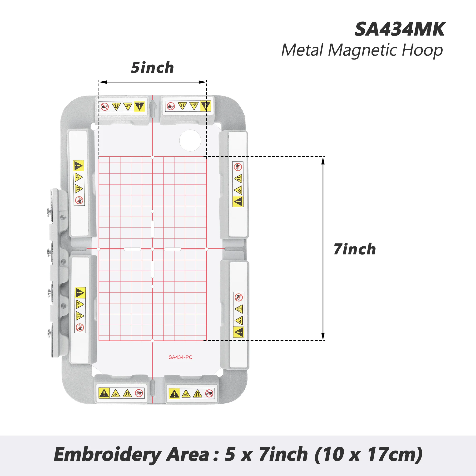 

Магнитный обруч Mighty SA434MK 5x7 дюймов 100x100 мм подходит для Brother NV950 M230E M280D 900 M240ED 500D 97E 955 PE300S SE600 SE625 SE400
