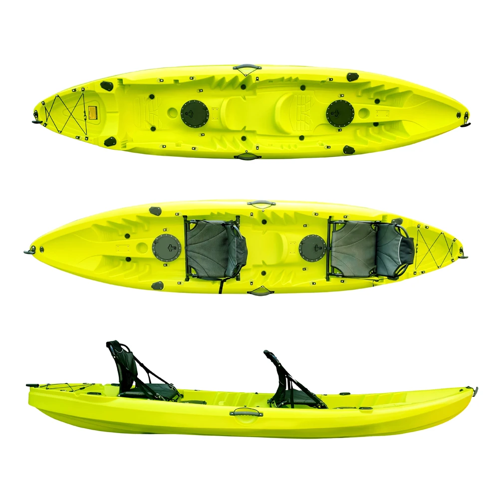 

2-Person Saltwater Inflatable Pedal Kayak, Whitewater Ocean Fishing Boat