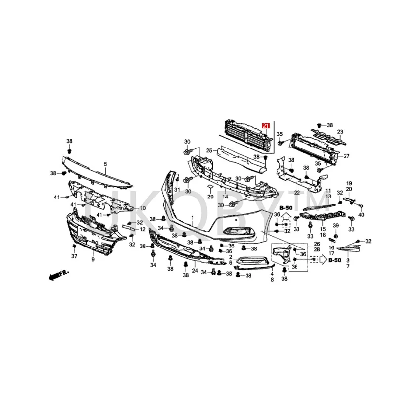 71300TVAA01 Suitable for Ho nd a Accord Air valve assembly for radiator lower guide vane