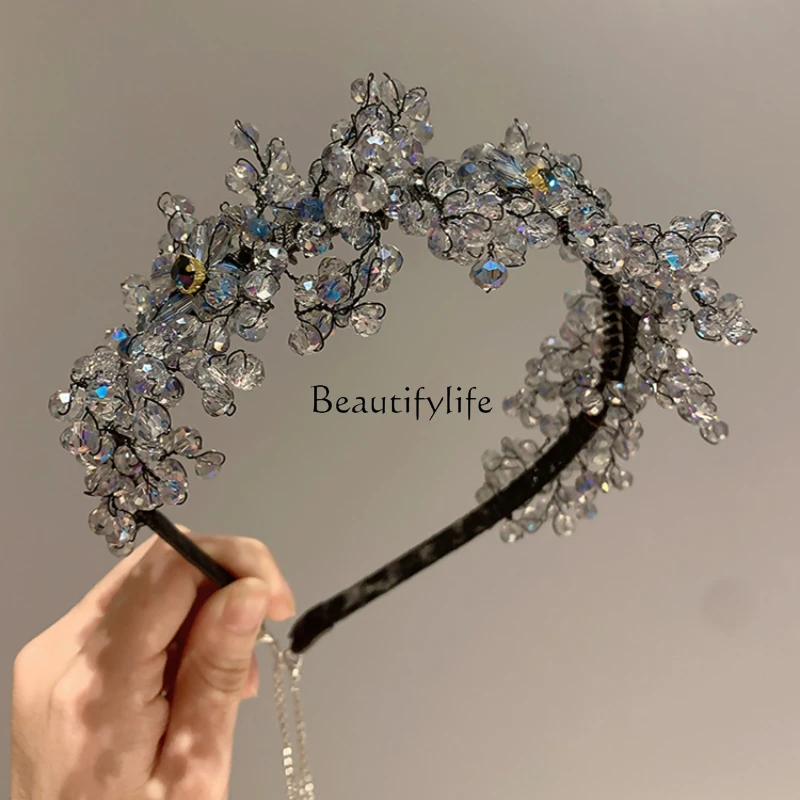 

Light Luxury Heavy Industry Crystal Headband Zircon Starry High-Grade Headband Sweet All-Matching Hair Accessories