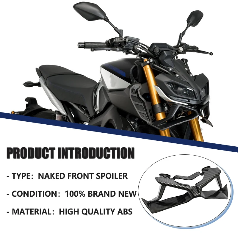 MT-09 Carbon black Front Spoiler Kit For Yamaha MT09 SP 2017-2020 Downforce Naked Frontal Spoilers Winglet Aerodynamic Wing