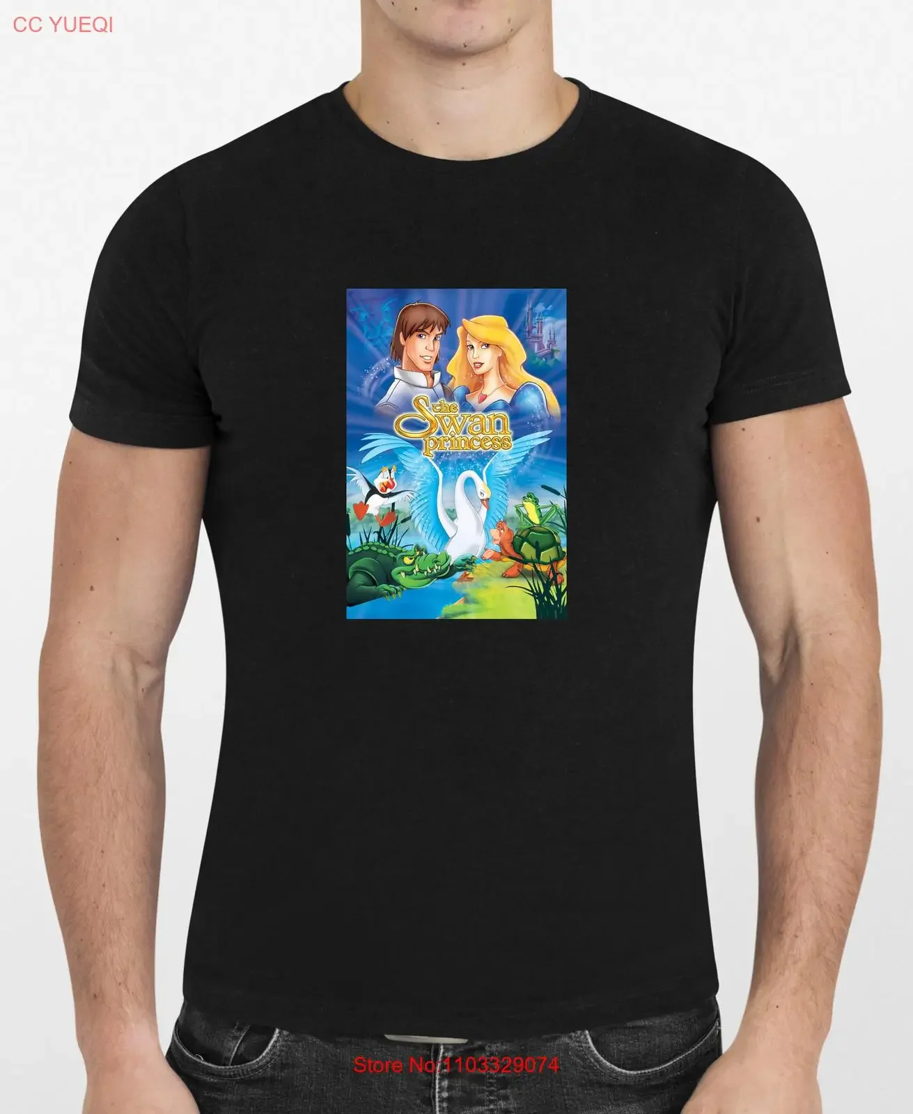 Футболка с постером фильма «Лебединая принцесса 1994, мужская или женская, новый винтажный стираный удобный топ для повседневной носки, уличная одежда