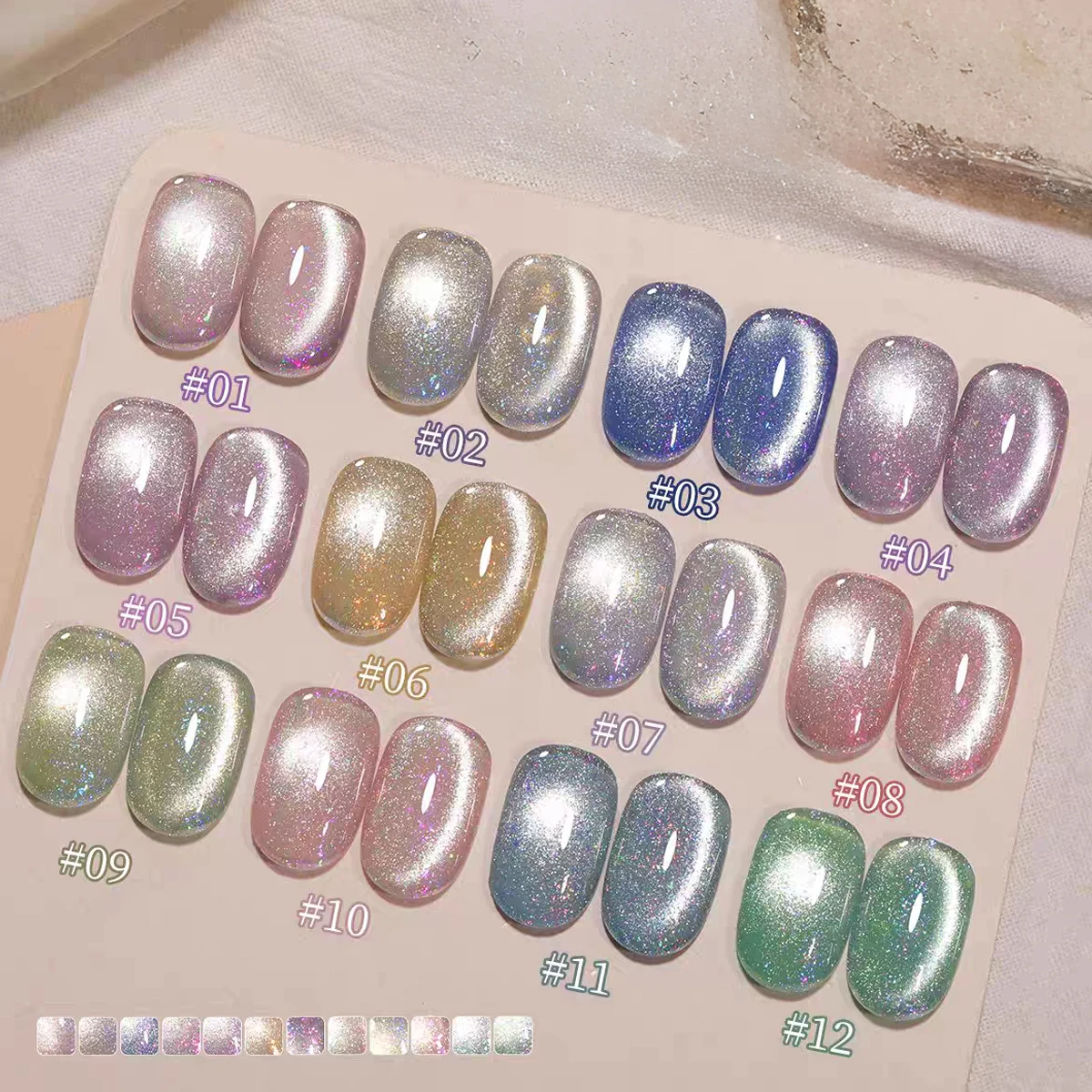 1 pz TC Ice Crystal Cat Eye Gel Smalto per unghie 2025 Nuovo ghiaccio trasparente, alla moda, sbiancante, abbagliante, glitter Cat Eye Nail Art