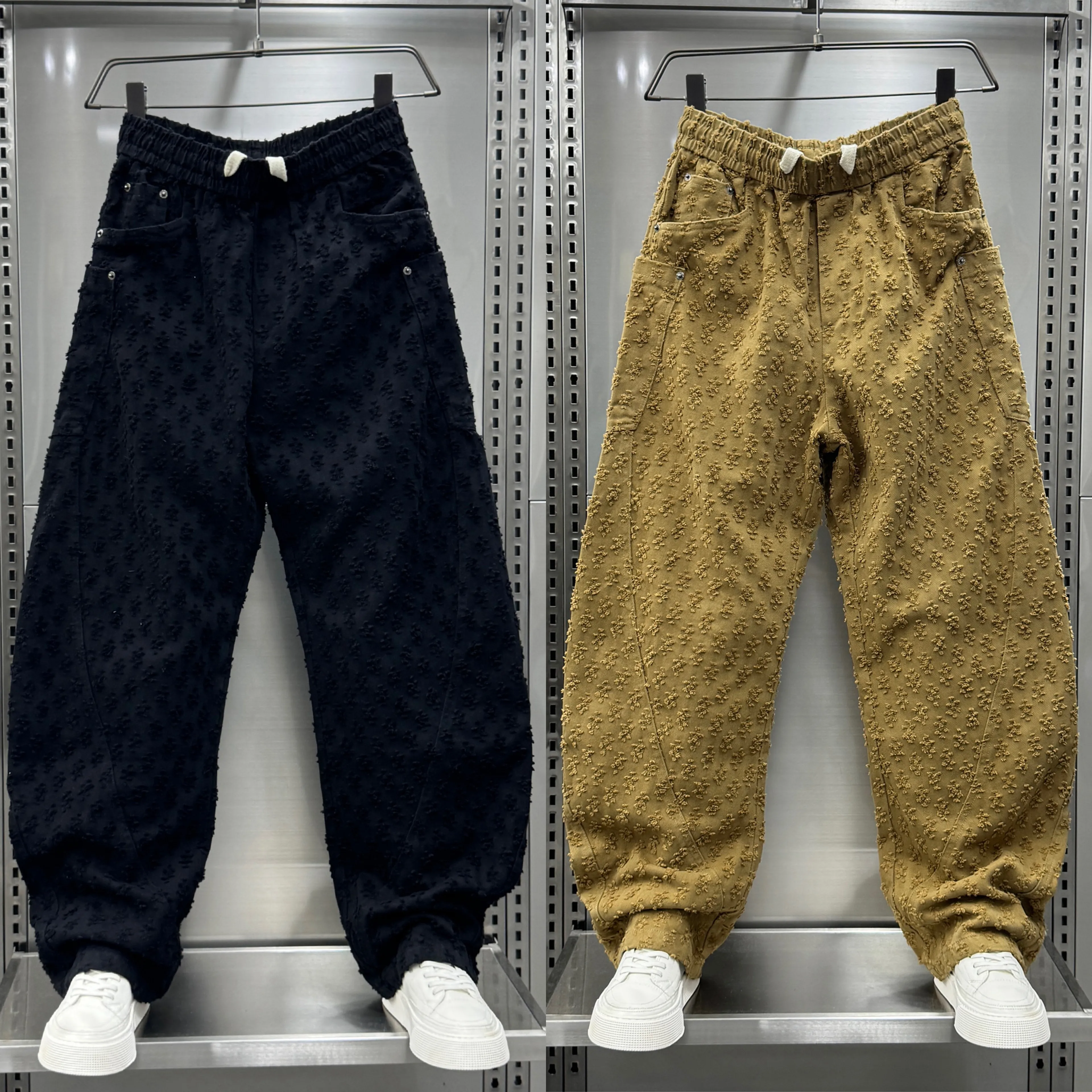 

Loose Straight Casual Pants Men's Trendy Brand American Embroidery Spring Autumn Wide Leg Knife Pants Personality Drape