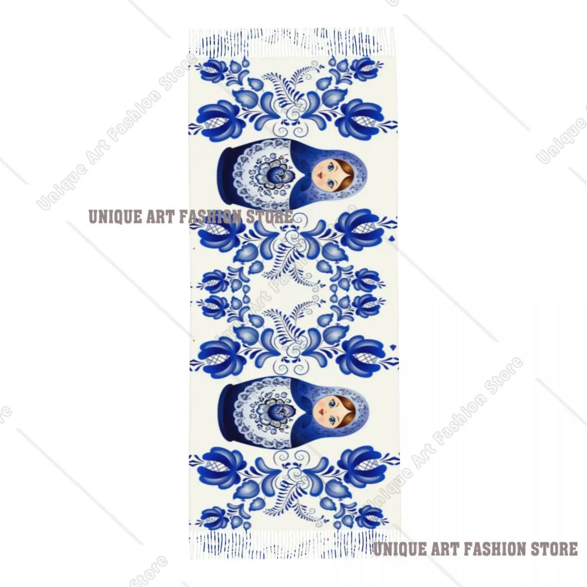 مخصص ماتريوشكا دمية روسيا شرابة وشاح المرأة شتاء خريف شالات دافئة يلتف السيدات الأوشحة الفن الشعبي الروسي