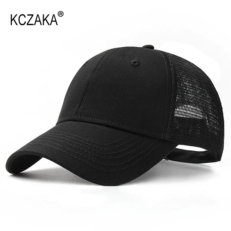 KCZAKA Classic 6 Panel Mesh Caps Summer Men's Baseball Cap Outdoors Hard Top Sports Fishing Hats Vistor Sun Hat