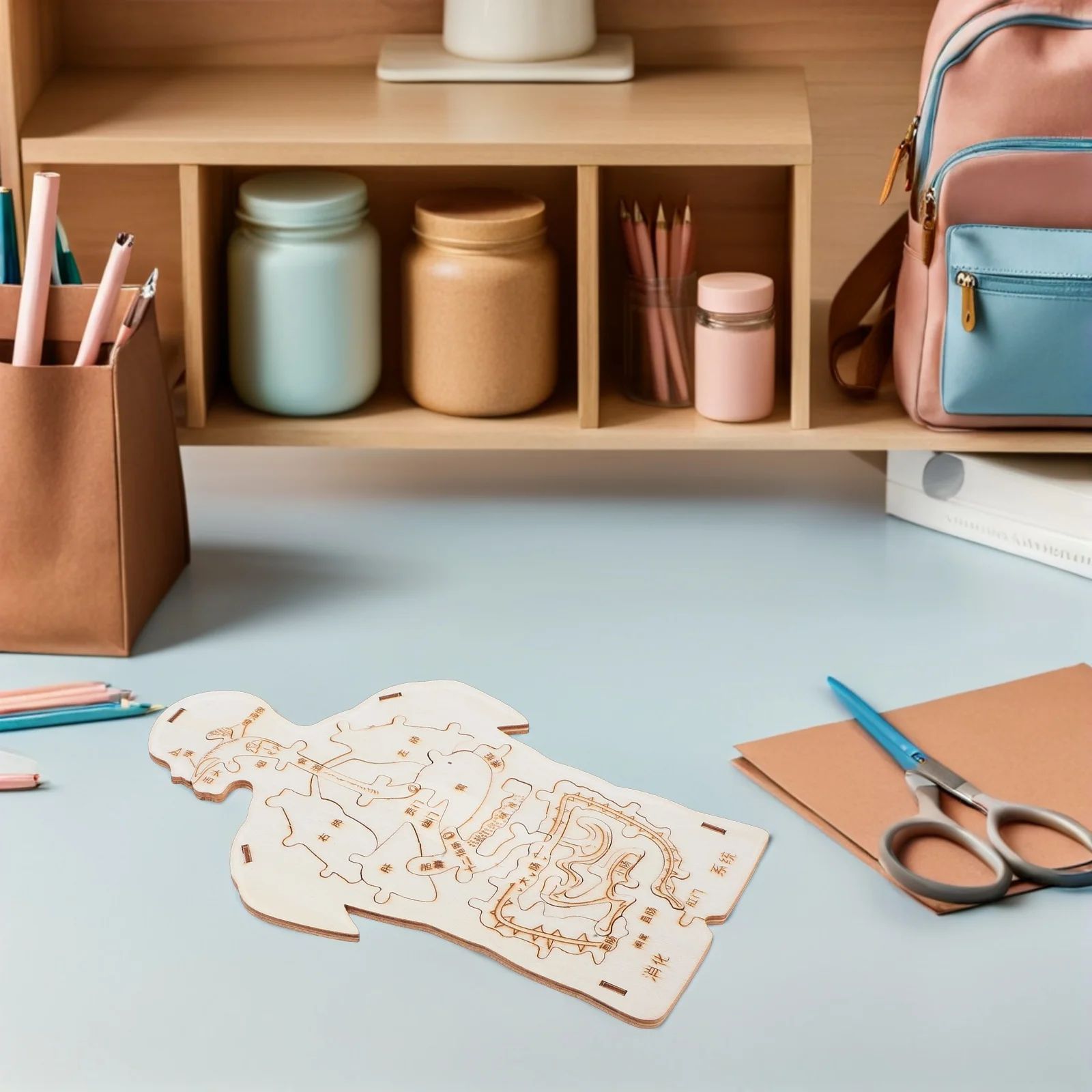 3-teiliges My Body-Puzzle für Kleinkinder – Naturholz-Puzzle für menschliche Anatomie – Geschicklichkeitsgebäude, wissenschaftliches Lernspiel für Kinder – Vorschule