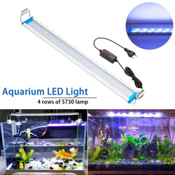 Super Slim LEDs Aquarium Lighting Aquatic Plant Light 18-71CM Extensible Waterproof Clip on Lamp For Fish Tank Blue white light
