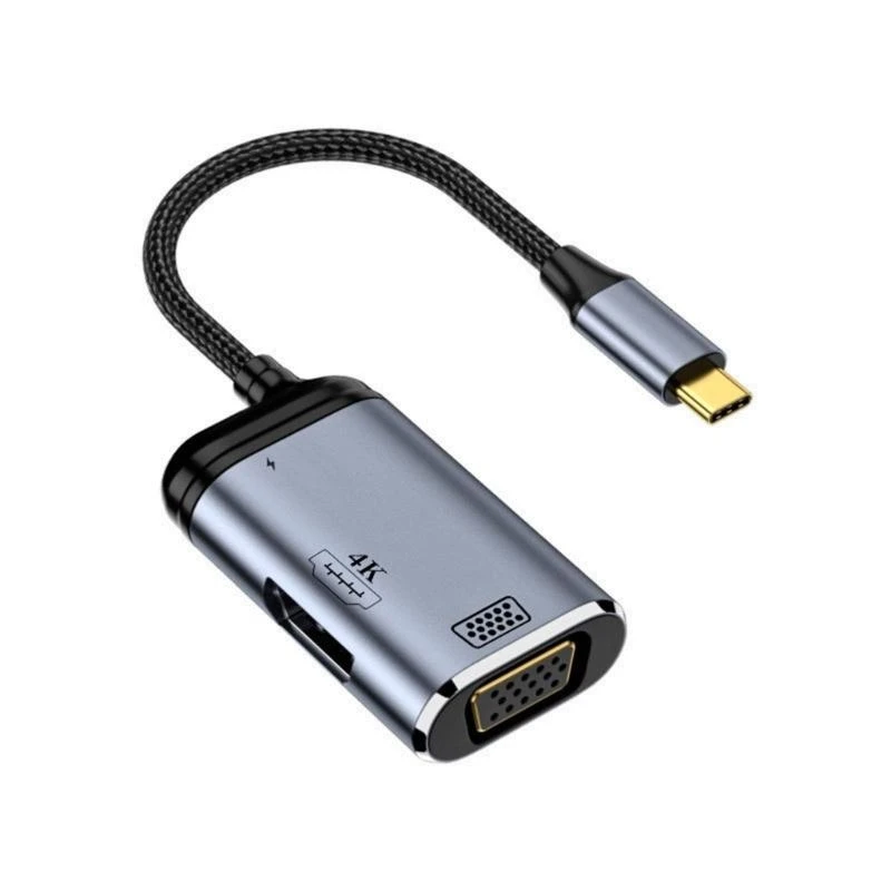 

Hub Type-C VGA в HDMI-совместимый конвертер многопорт Адаптер PD 100W