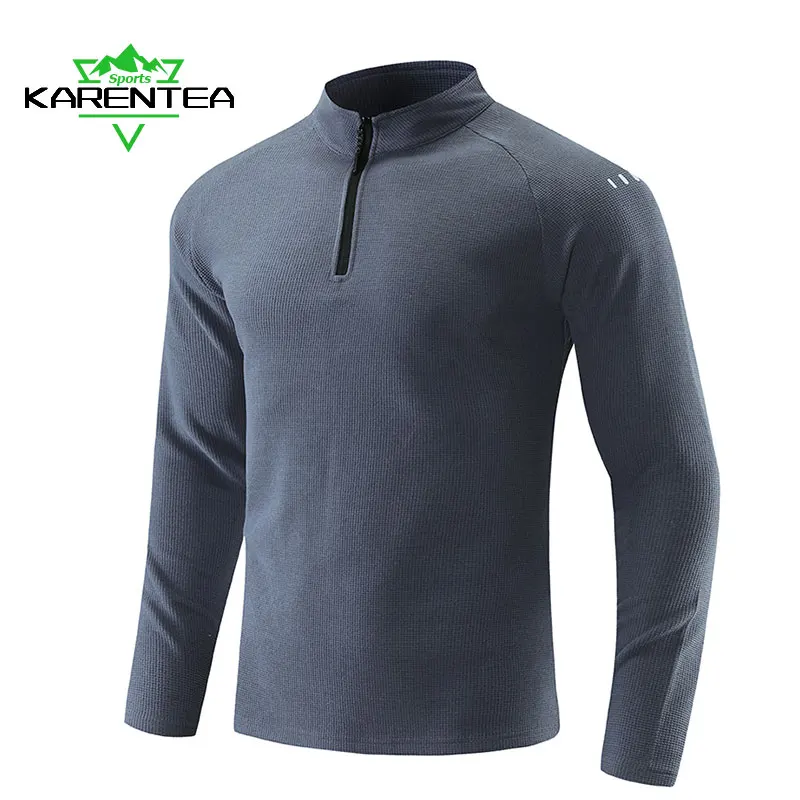 Karentea męskie koszulki do biegania oddychające odblaskowe Fitness dresy z długim rękawem odzież sportowa Outdoor Jogging Women Sportswear