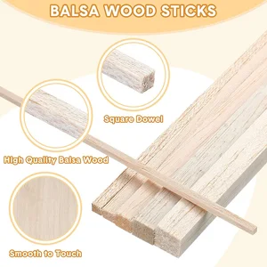 Balsa Wood Strip for Crafts, Square Cudgel, Building Model Toys, Carving Crafts, DIY Acessórios, Wood Stick, 130PCs 12 principais vendas tronco madeira decorativo - №11