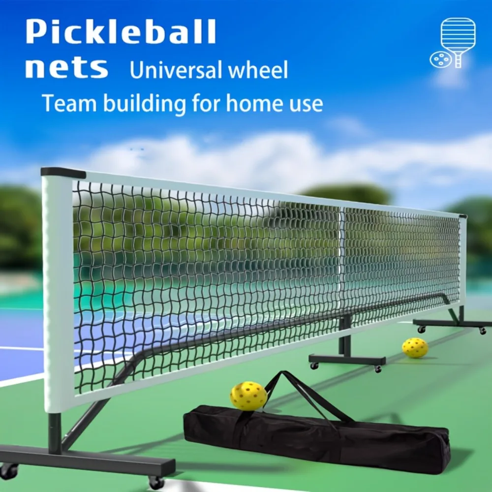

Портативный набор для пиклбола с колесами, сетка стандартного размера с металлическим каркасом, система для игры в пиклбол с сумкой для переноски, для использования на заднем дворе