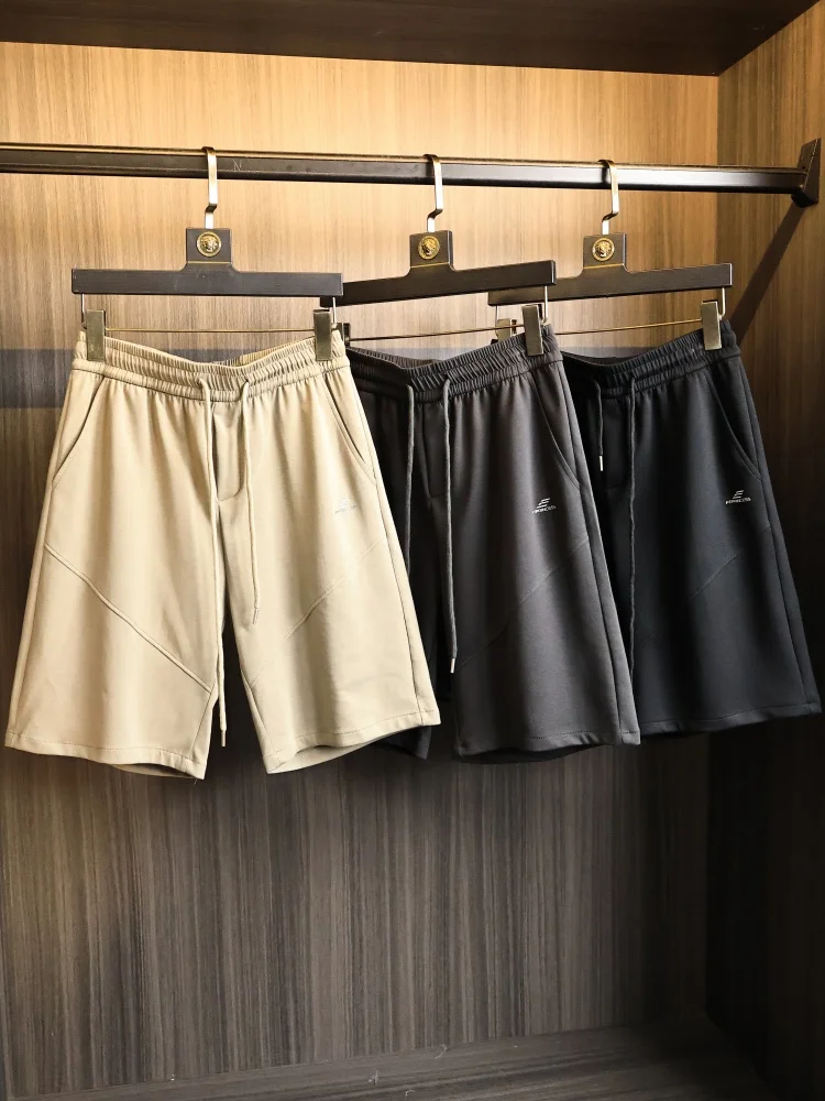 Cloud Sensation Cotton Elastic Waist Shorts Men's Summer  Color 3D Tailoring Casual Pants Breathable Straight Leg Trousers